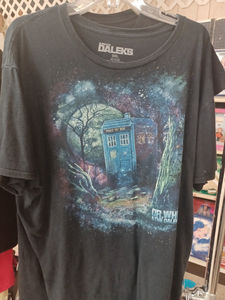 Men's Dr. Who & The Daleks TV Show Police Call Box T-Shirt Size 3XL Black